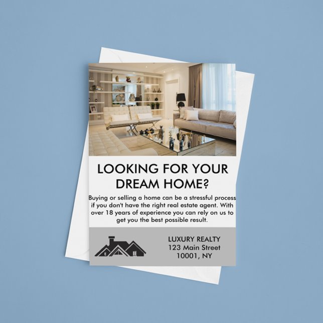 Cartão Postal Agente Imobiliário Moderno Personalizado (real estate realtor marketing postcard)
