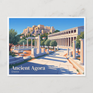 Cartão Postal Ágora Antiga de Atenas Grécia