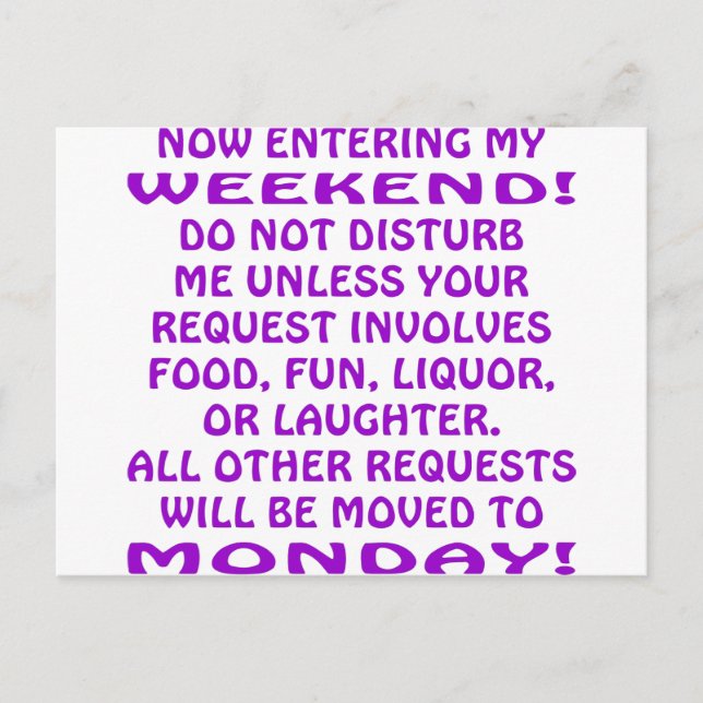 Cartão Postal Agora Entrando no Meu Fim de Semana (Frente)