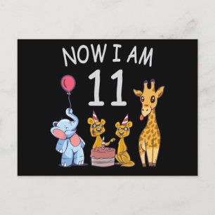 Cartão Postal Agora eu tenho 11 anos de idade Aniversário de 11 