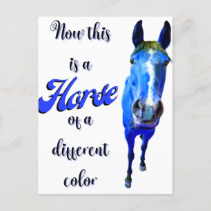 Cartão Postal Agora Isto É Um Cavalo De Uma Cor Diferente Em Azu