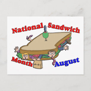 Cartão Postal Agosto - Mês Nacional de Sanduíche