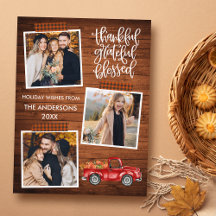 Agradecido Abençoado Caminhão Xadrez Dia de Ação d