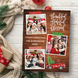 Cartão Postal Agradecido Abençoado Fita de Caminhão de Madeira F