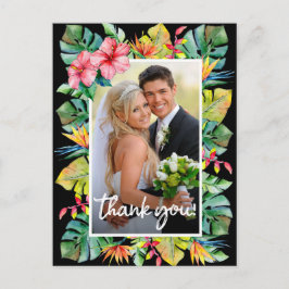 Cartão Postal Agradecimento casamento | Foto com limite tropical