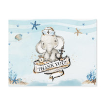 Agradecimento Chic Elefante Náutico Baby Shower