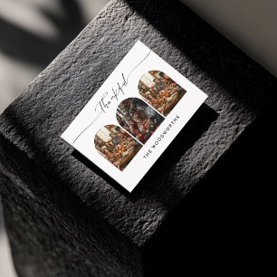 Cartão Postal Agradecimento com Colagem de Fotos Elegantes com L