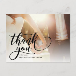 Cartão Postal Agradecimento de Casamento com Foto Completa em Le