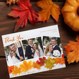 Cartão Postal Agradecimento de Casamento de Ação de Graças com F