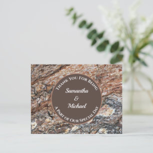Cartão Postal Agradecimento de Casamento em Madeira Rústica Obri