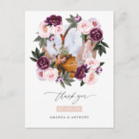 Agradecimento de Casamento Floral Deep Velvet & Bl