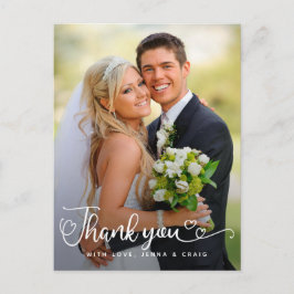 Cartão Postal Agradecimento de Casamento | Letra Manuscrita Sobr