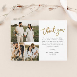 Cartão Postal Agradecimento de Casamento Moderno com Colagem de