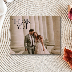 Cartão Postal Agradecimento de Casamento Moderno com Foto