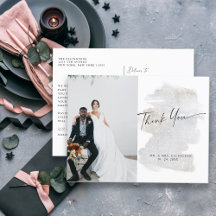 Agradecimento de Casamento Prateado Cinza com Toqu