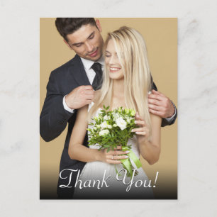 Cartão Postal Agradecimento de Casamento, Sua Foto & Mensagem
