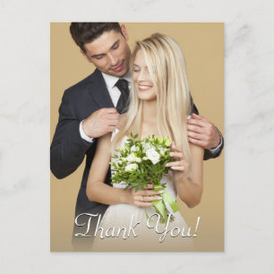 Cartão Postal Agradecimento de Casamento, Sua Foto & Mensagem Vs