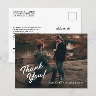 Cartão Postal Agradecimento de Festa de Noivado Rústico Moderno
