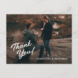 Cartão Postal Agradecimento de Festa de Noivado Rústico Moderno