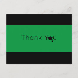 Cartão Postal Agradecimento de Formatura Verde Preto em Negrito