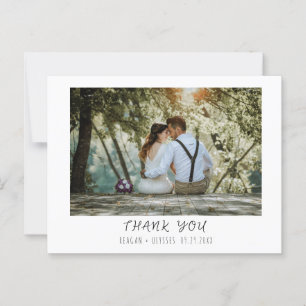 Cartão Postal Agradecimento de Foto de Casamento Moderno