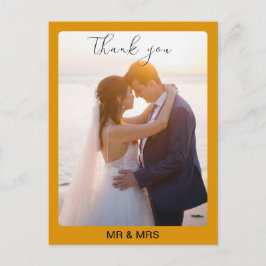 Cartão Postal Agradecimento de Foto de Casamento Personalizado