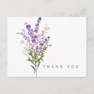 Cartão Postal Agradecimento de Funeral em Aquarela Lavanda Nome