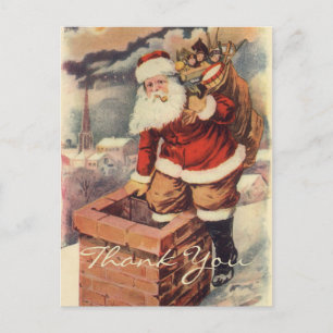 Cartão Postal Agradecimento de Natal Vintage