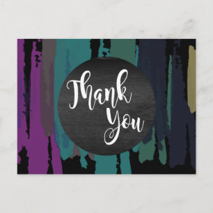 Cartão Postal Agradecimento de respingo de aquarela abstrato mod