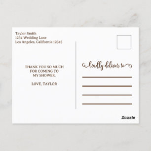 Cartão Postal Agradecimento de Tipografia Moderna a Ouro