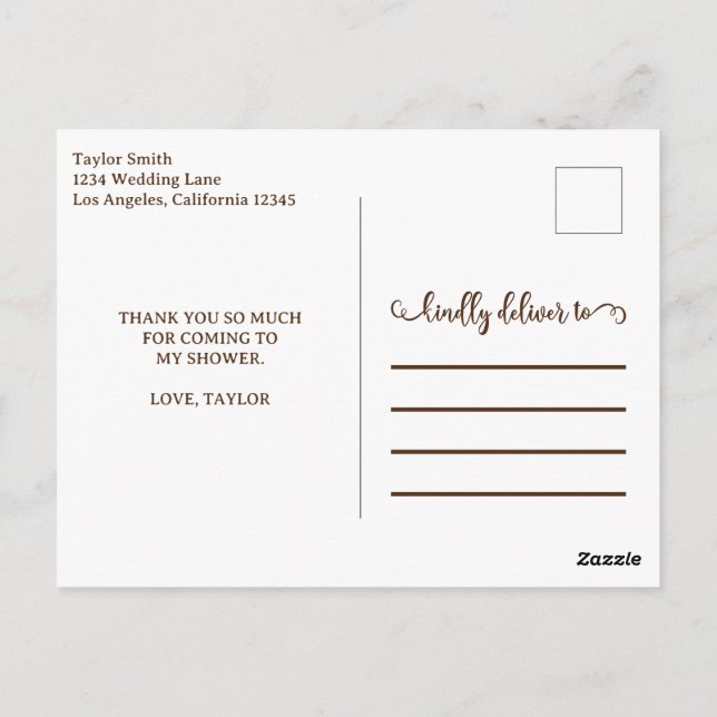 Cartão Postal Agradecimento de Tipografia Moderna a Ouro (Verso)