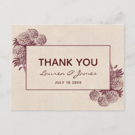Cartão Postal Agradecimento Floral Antigo I Botânica Retrô