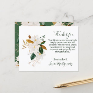 Cartão Postal Agradecimento Funeral Magnólia, Simpatia  