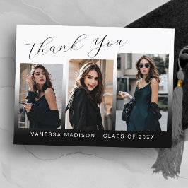 Cartão Postal Agradecimento Gradual Moderno e Elegante Azul e Br