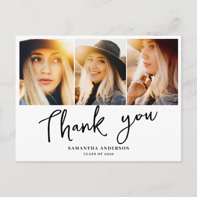 Cartão Postal Agradecimento Moderno de Formatura  (Frente)