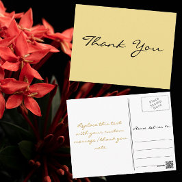 Cartão Postal Agradecimento Personalizado Moderno Elegante Falso