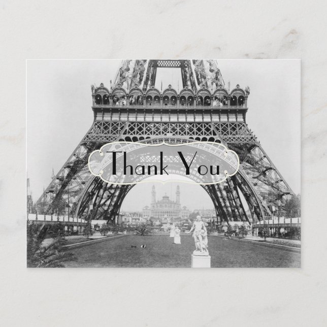 Cartão Postal Agradecimento Temático de Paris (Frente)