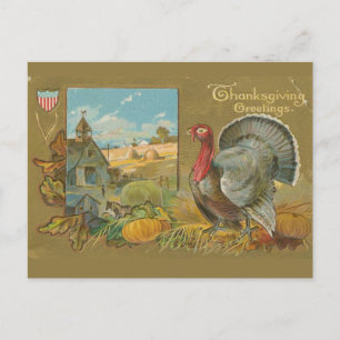 Cartão Postal Agradecimento vintage peru e fazenda