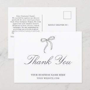 Cartão Postal Agradecimentos da Bow Business