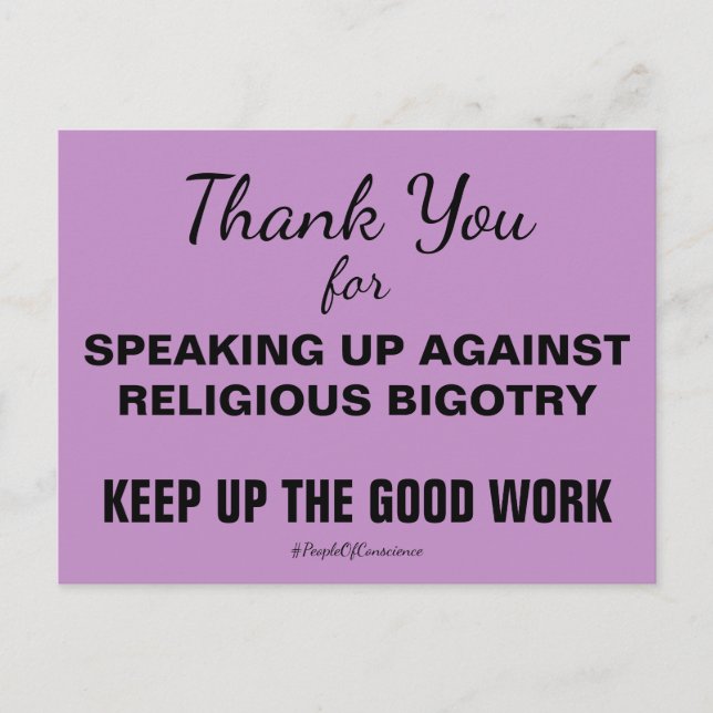 Cartão Postal Agradeço-Lhes Por Se Pronunciarem Contra O Antisse (Frente)