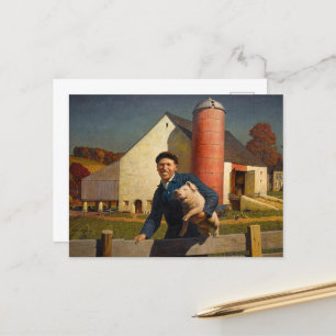 Cartão Postal Agricultor da Pensilvânia por Newell Convers Wyeth