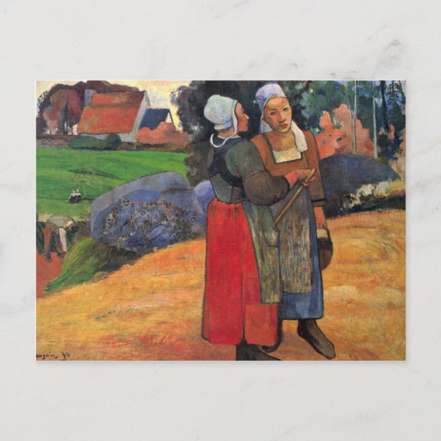 Cartão Postal Agricultores Bretões Por Gauguin Paul (Melhor Qual (Frente)