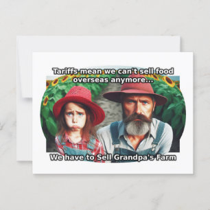 Cartão Postal Agricultores tristes com tarifas incorretas