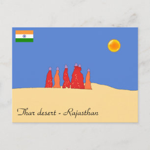 Cartão Postal Água carregando feminina no deserto de Thar - Raj