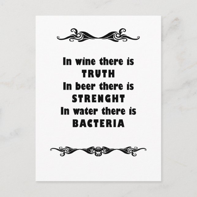 Cartão Postal Água de Cerveja de Vinho (Frente)