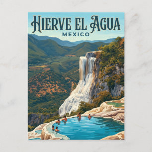 Cartão Postal Água Fervendo Cachoeiras Petrificadas México