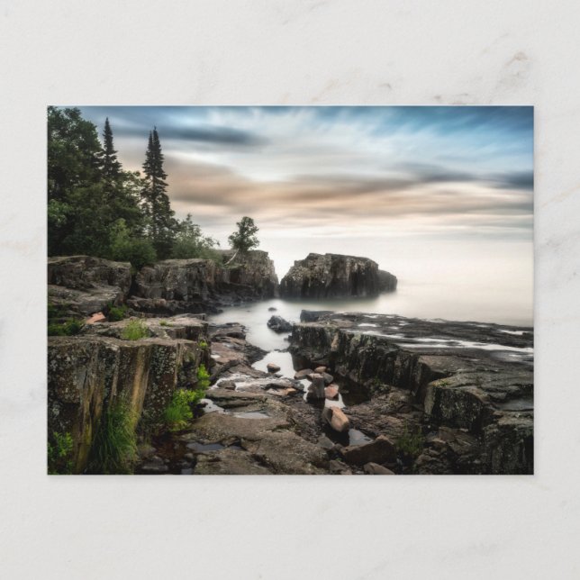 Cartão Postal Água | Lago Superior Grand Marais, Minnesota (Frente)