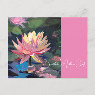 Cartão Postal Água, Lillie, flor rosa