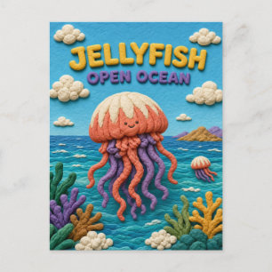 Cartão Postal Água-viva, Arte em Argila do Oceano Aberto