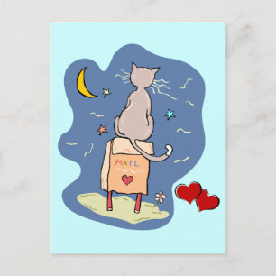 Cartão Postal Aguardando em uma Carta de Amor